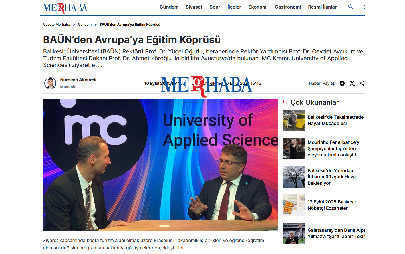 BAÜN’den Avrupa’ya Eğitim Köprüsü