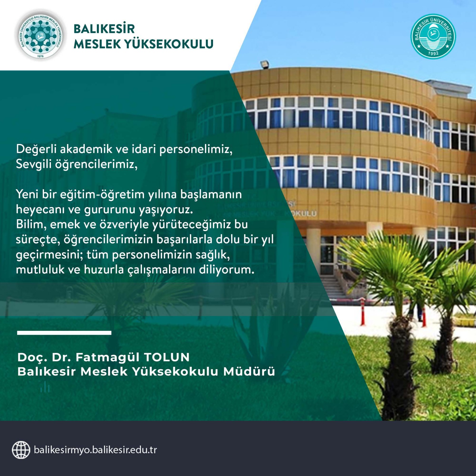 Müdürümüzün Yeni Eğitim Öğretim Yılı Mesajı 1
