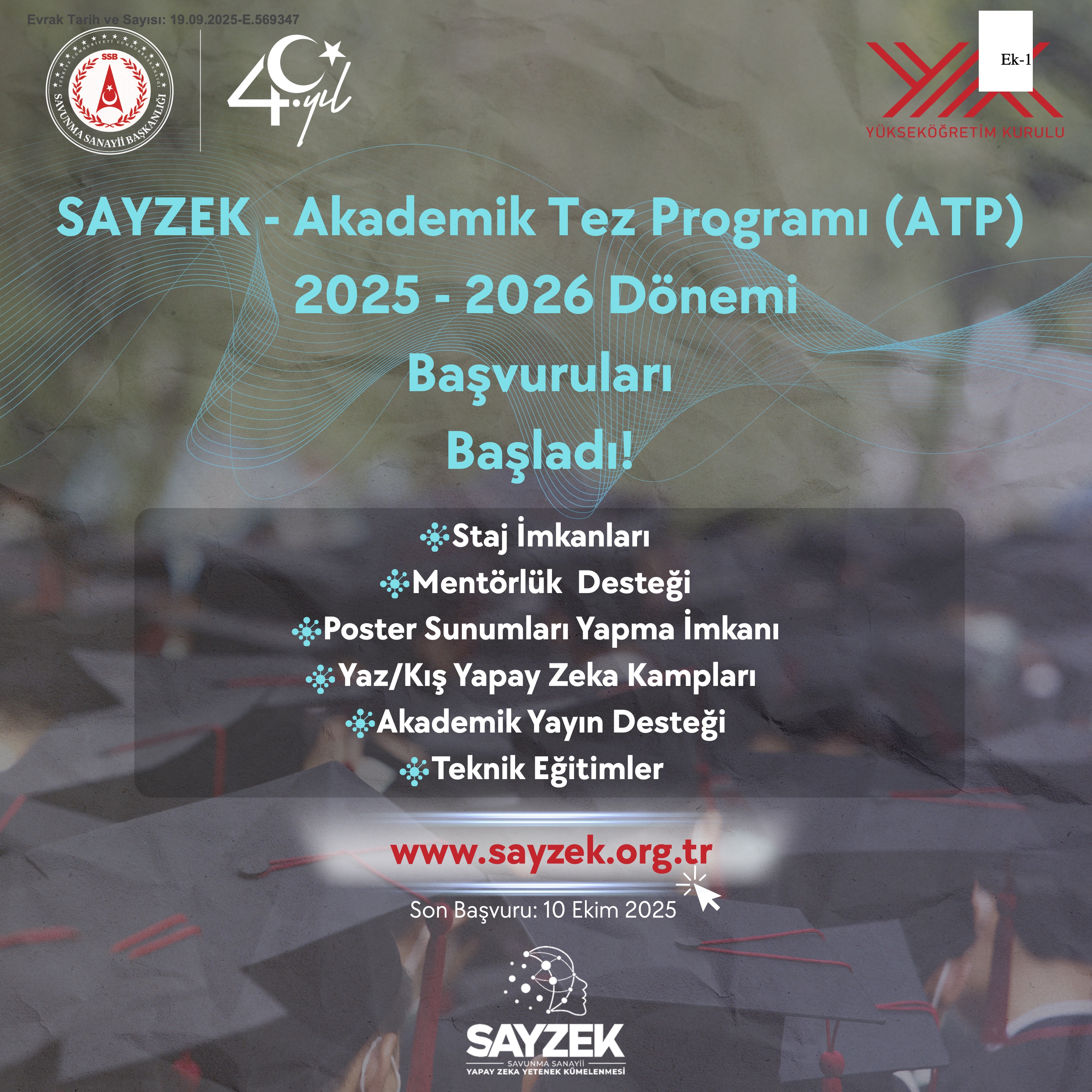 Yapay Zeka Akademik Tez Programı (SAYZEK-ATP) Başvuruları Başladı! 1