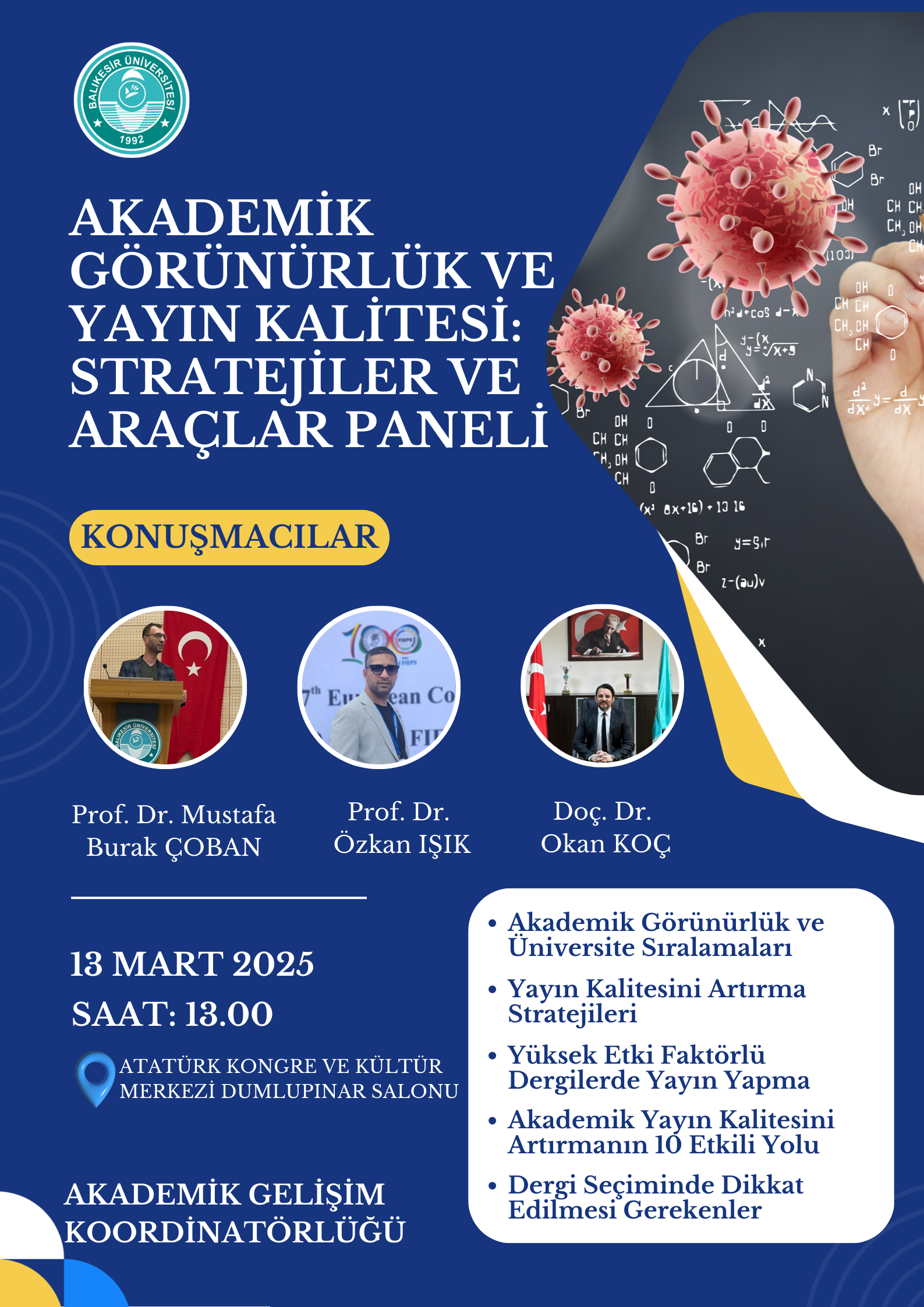 Balıkesir Üniversitesi’nde “Akademik Görünürlük ve Yayın Kalitesi: Stratejiler ve Araçlar” Paneli