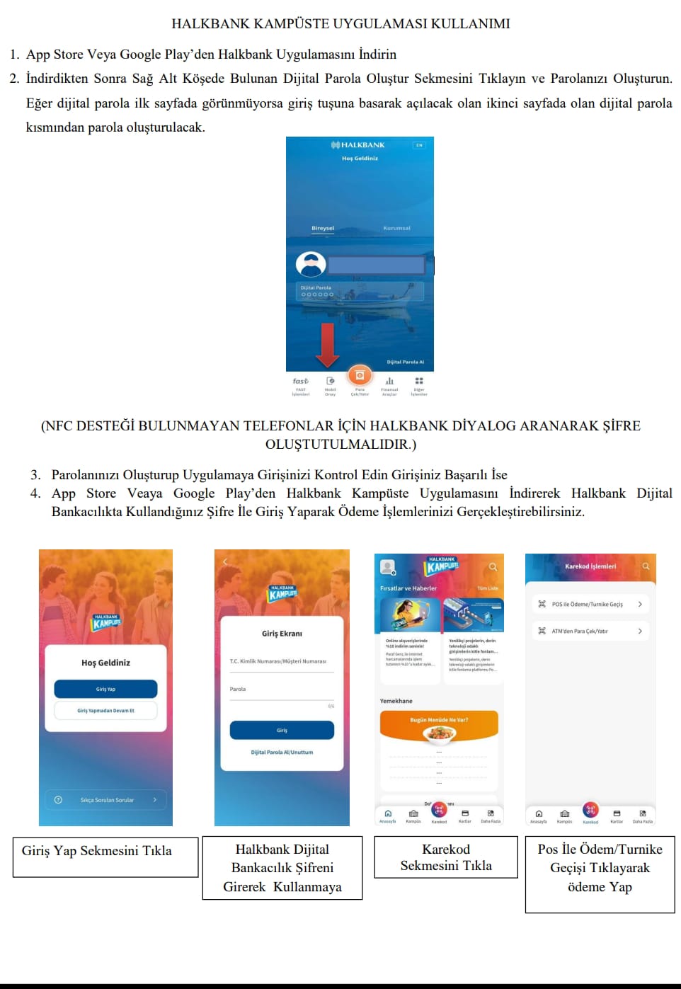 Halkbank Kampüste Uygulaması Kullanımı 1