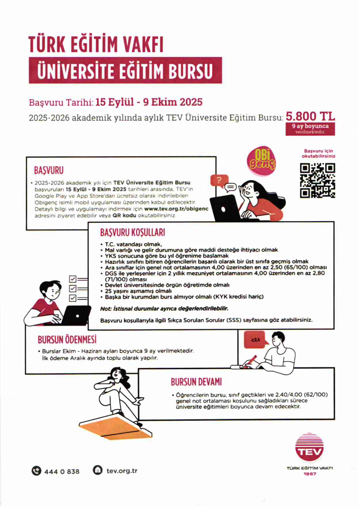 2025-2026 Öğretim Yılı TEV Üniversite Eğitim Bursu Kontenjan Duyurusu 3