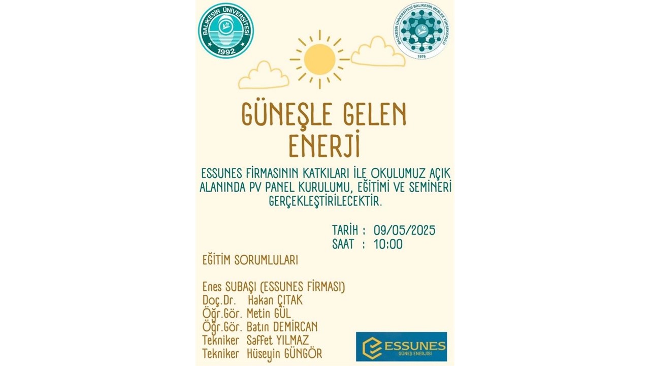 ENERGY FROM THE SUN: 3000W SOLAR ENERGY INSTALLATION WAS CARRIED OUT AT BALIKESİR VOCATIONAL SCHOOL!