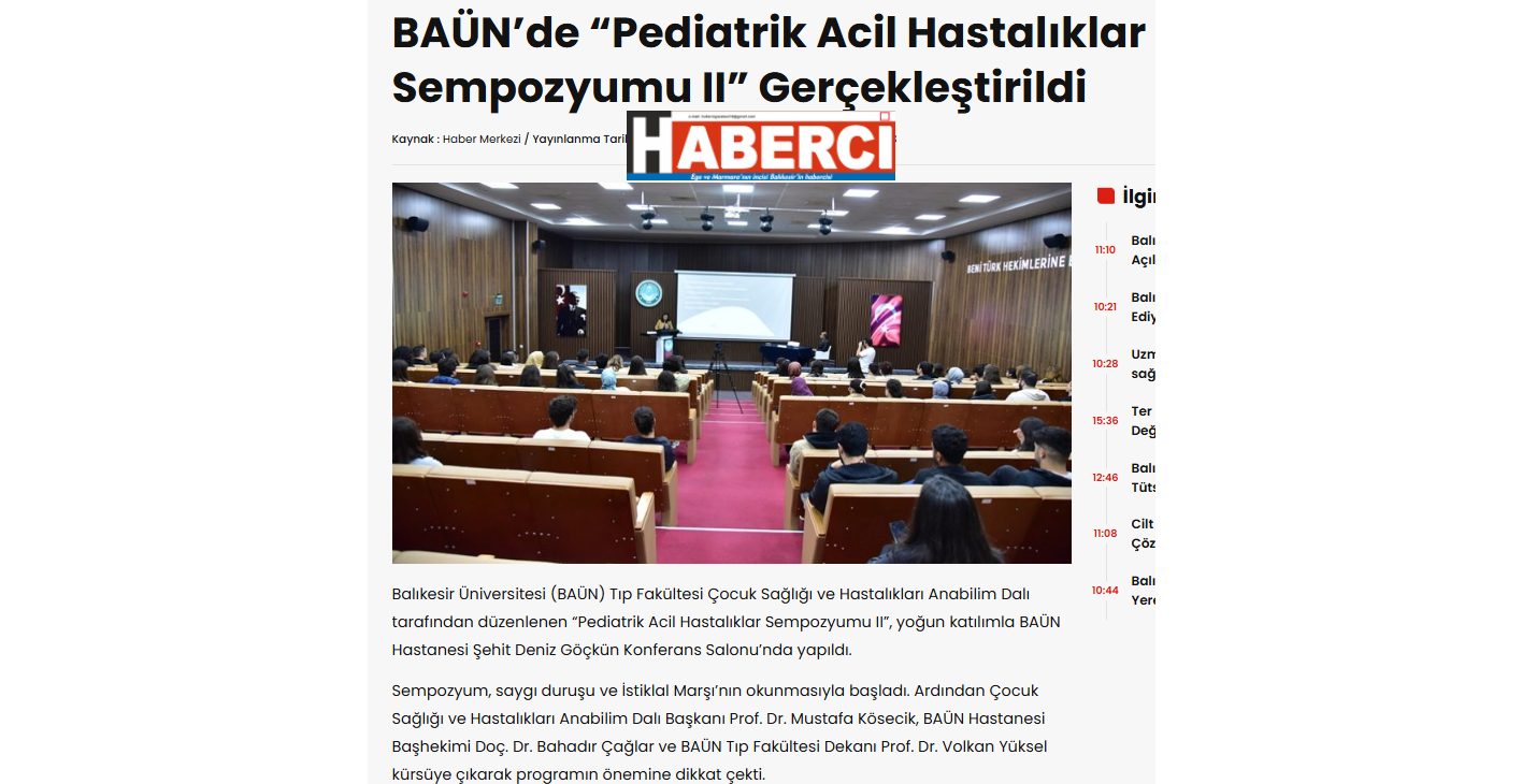 BAÜN' de ''Pediatrik Acil Hastalıklar Sempozyumu II'' Gerçekleştirildi