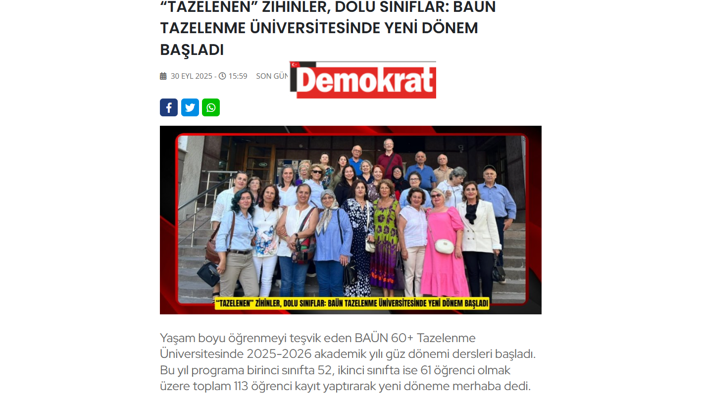 “TAZELENEN” ZİHİNLER, DOLU SINIFLAR: BAÜN TAZELENME ÜNİVERSİTESİNDE YENİ DÖNEM BAŞLADI