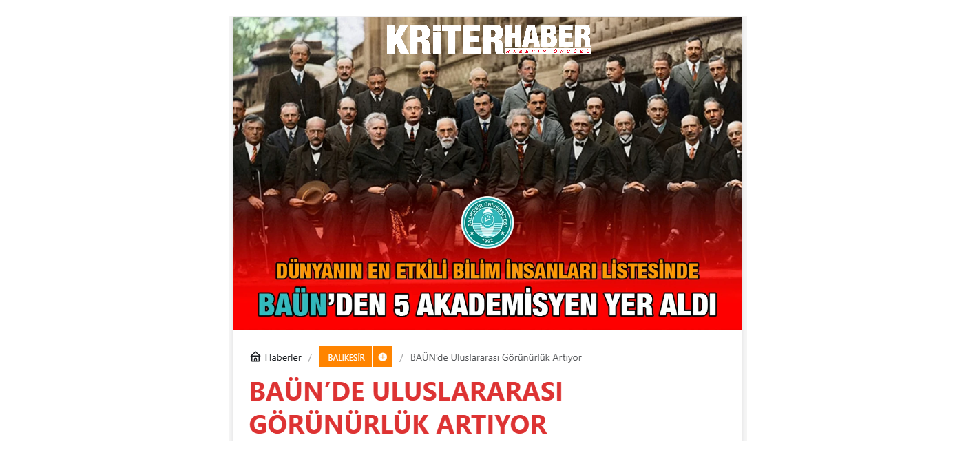 BAÜN’de Uluslararası Görünürlük Artıyor