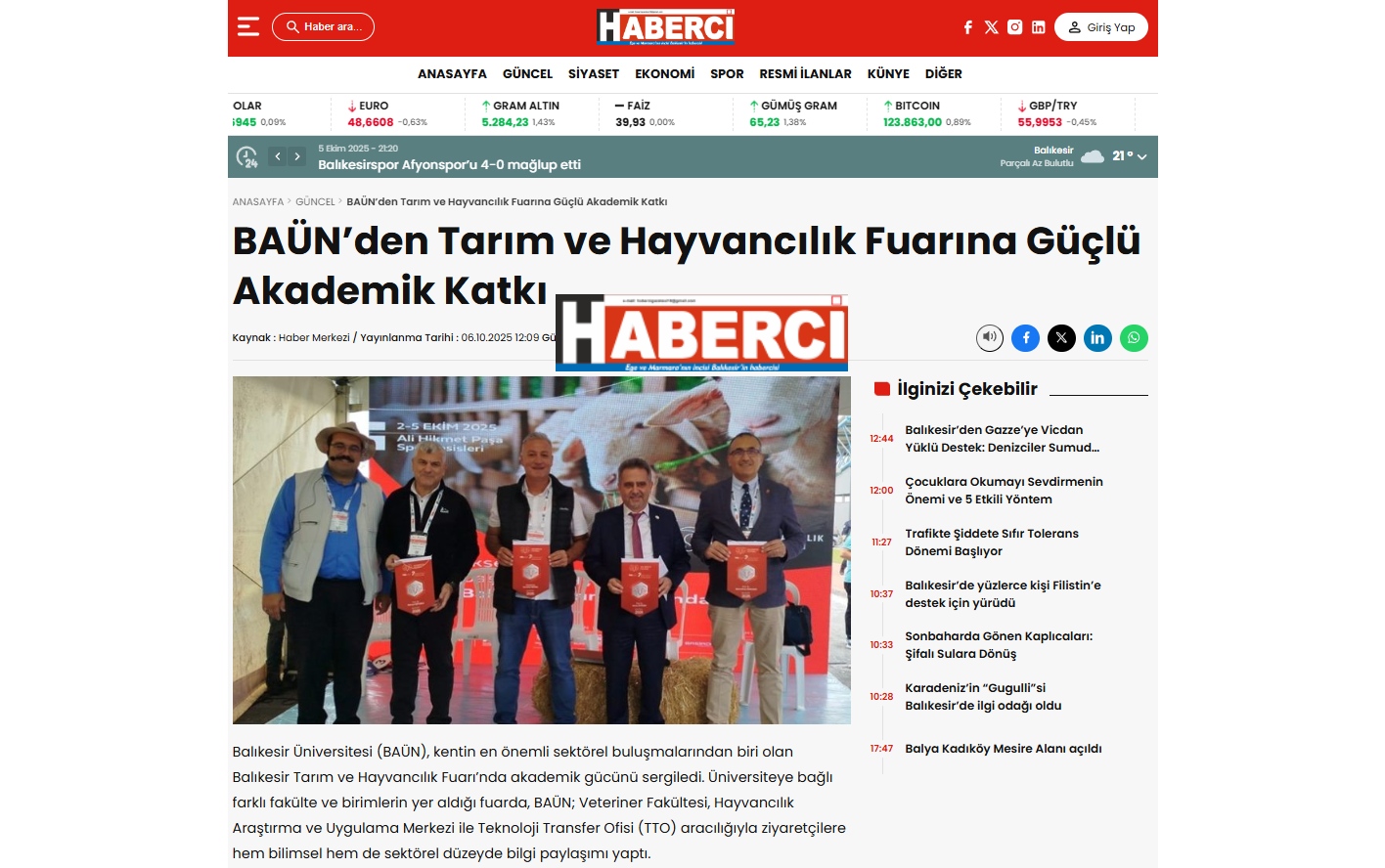 BAÜN' den Tarım ve Hayvancılık Fuarına Güçlü Akademik Katkı