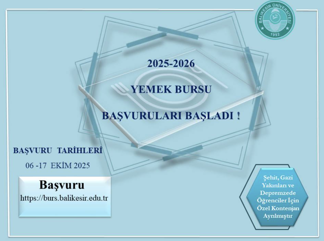 2025-2026 Eğitim Öğretim Yılı Yemek Bursu Başvuruları 1