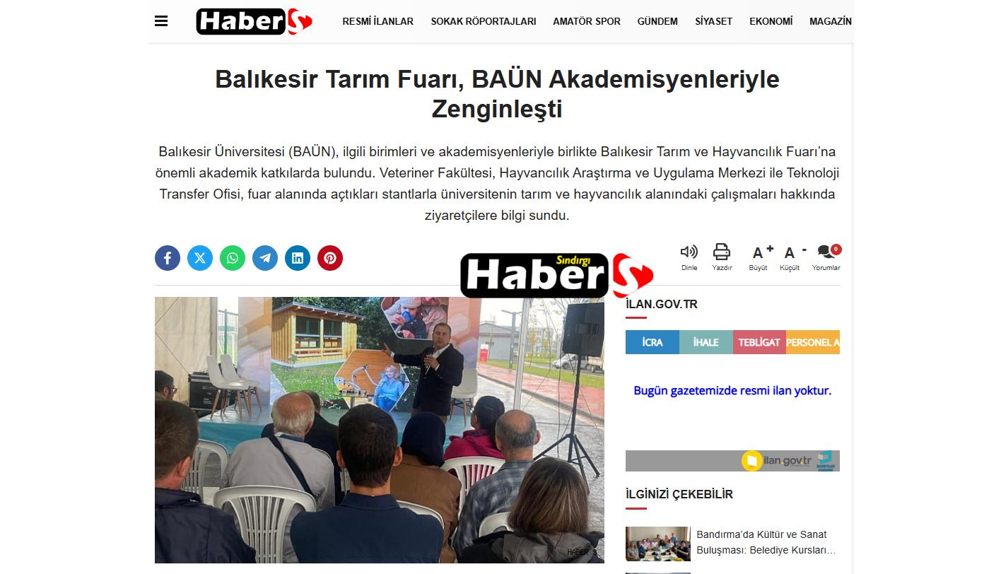 Balıkesir Tarım Fuarı, BAÜN Akademisyenleriyle Zenginleşti