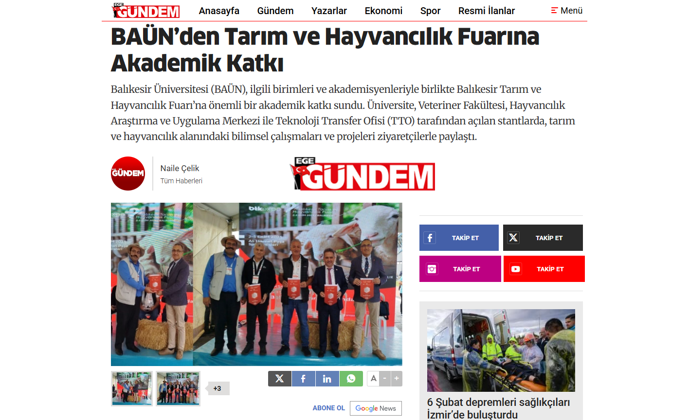 BAÜN’den Tarım ve Hayvancılık Fuarına Akademik Katkı