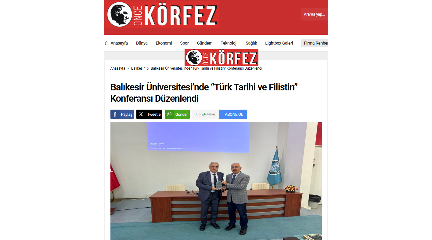 Balıkesir Üniversitesi’nde “Türk Tarihi ve Filistin” Konferansı Düzenlendi