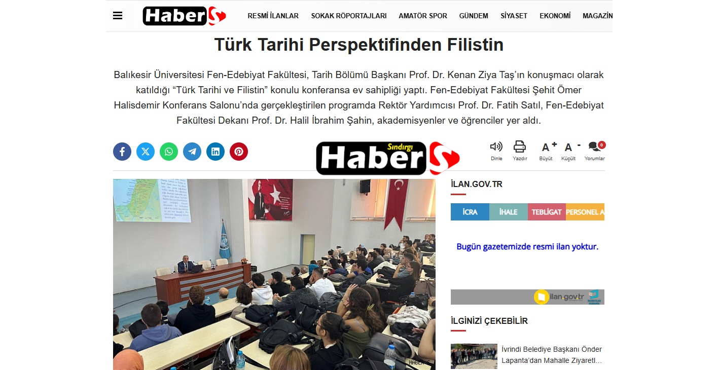 Türk Tarihi Perspektifinden Filistin