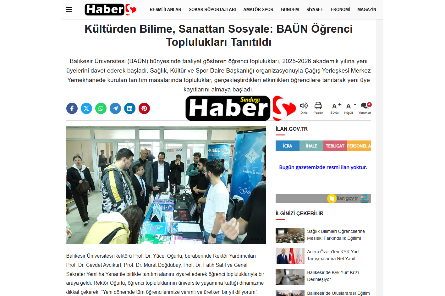 Kültürden Bilime, Sanattan Sosyale: BAÜN Öğrenci Toplulukları Tanıtıldı