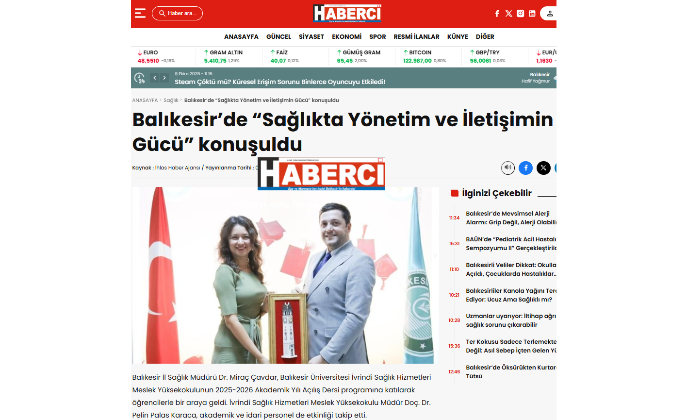 Balıkesir'de ''Sağlıkta Yönetim ve İletişimin Gücü'' konuşuldu