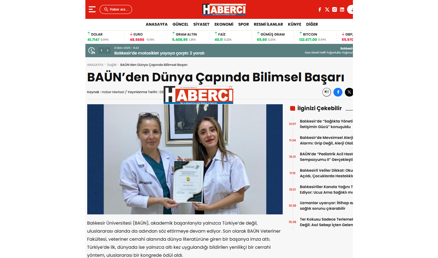 BAÜN' den Dünya Çapında Bilimsel Başarı