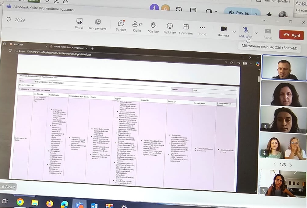Yabancı Diller Yüksekokulu’nda Kurumsal Akreditasyon Programı (KAP) Bilgilendirme Toplantısı Gerçekleştirildi 3
