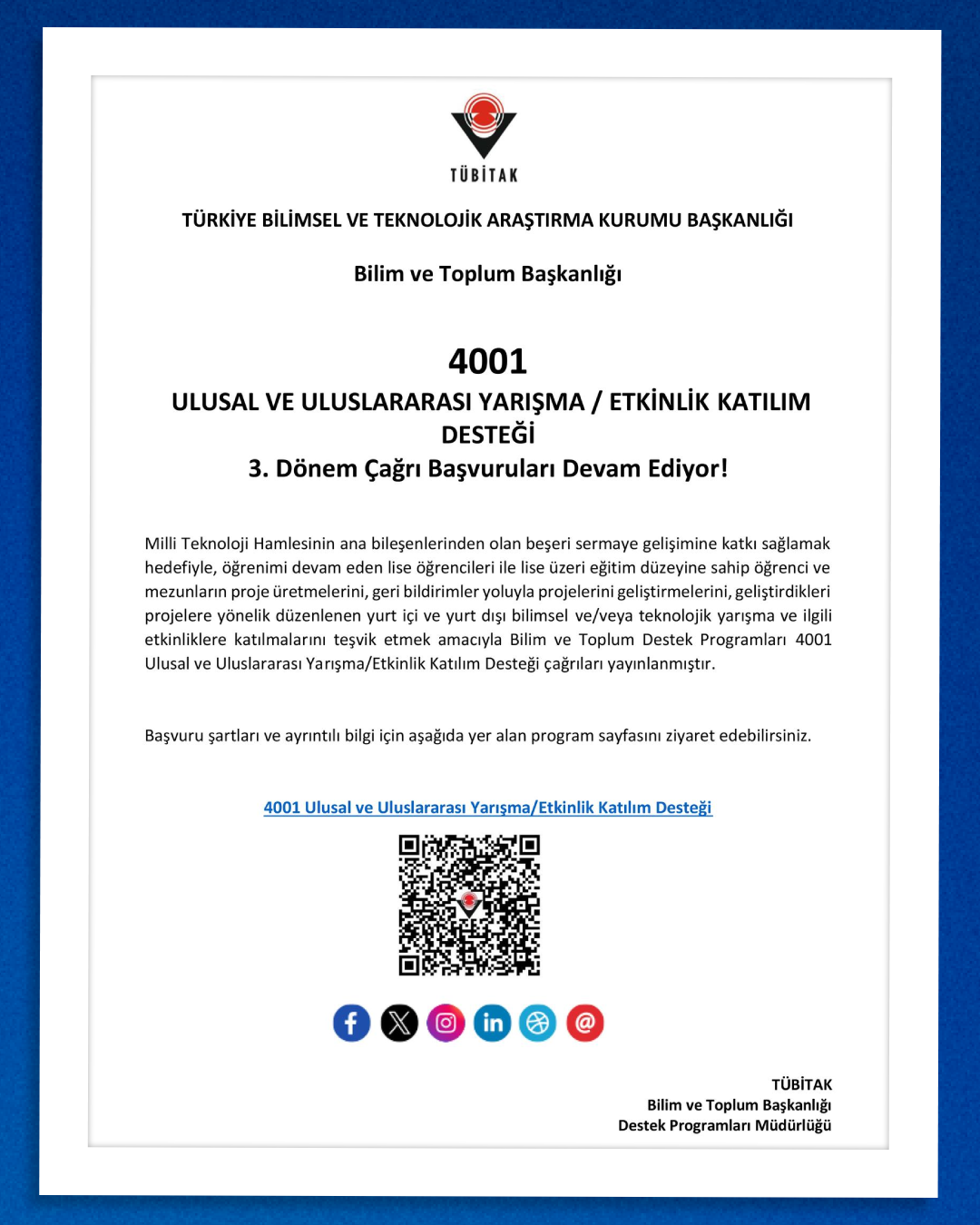 4001 - Ulusal ve Uluslararası Yarışma/Etkinlik Katılım Desteği 2