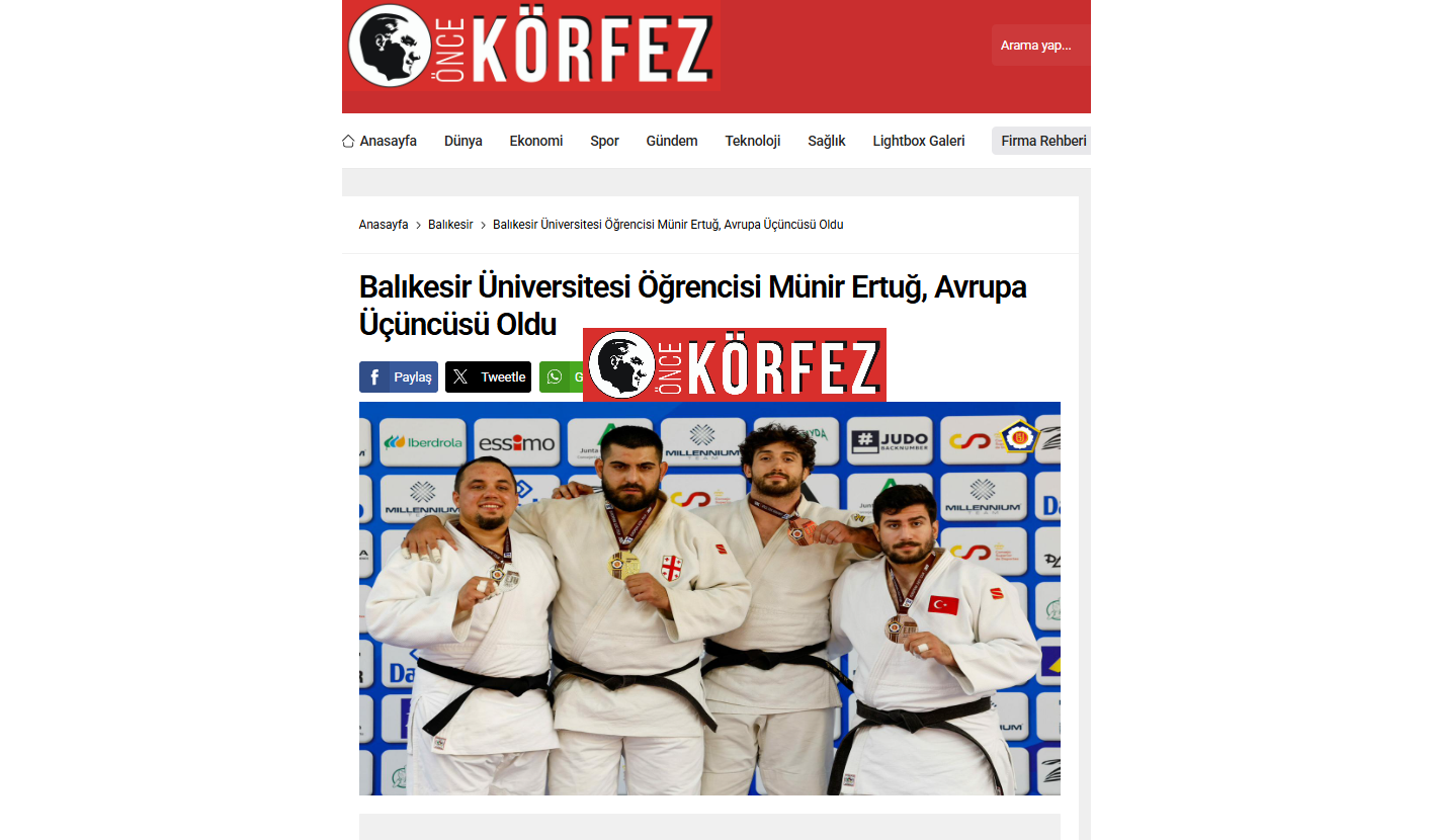 Balıkesir Üniversitesi Öğrencisi Münir Ertuğ, Avrupa Üçüncüsü Oldu