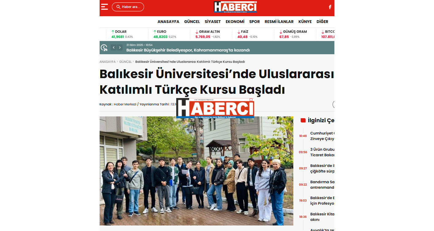 Balıkesir Üniversitesi' nde Uluslararası Katılımlı Türkçe Kursu Başladı