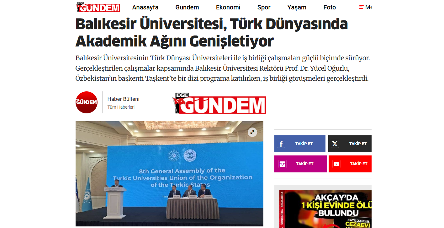 Balıkesir Üniversitesi, Türk Dünyasında Akademik Ağını Genişletiyor