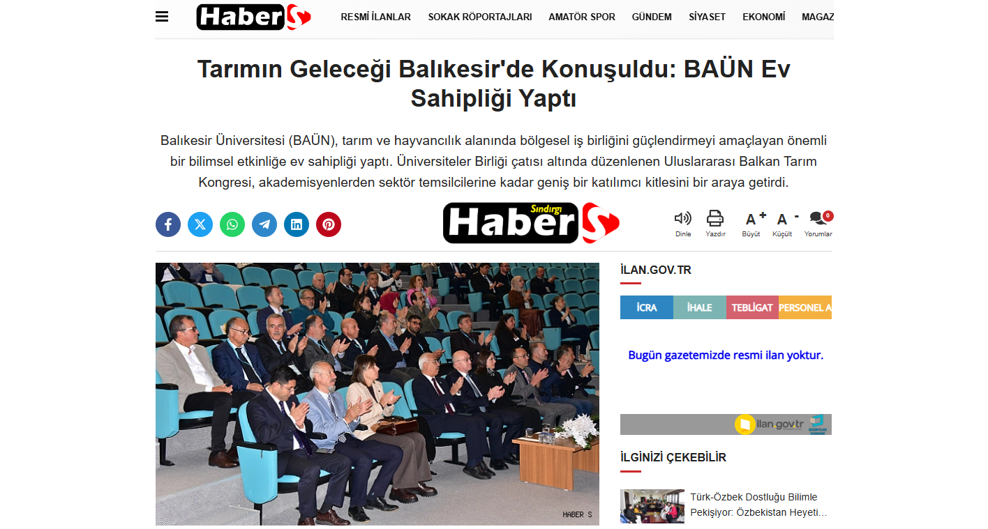 Tarımın Geleceği Balıkesir'de Konuşuldu: BAÜN Ev Sahipliği Yaptı