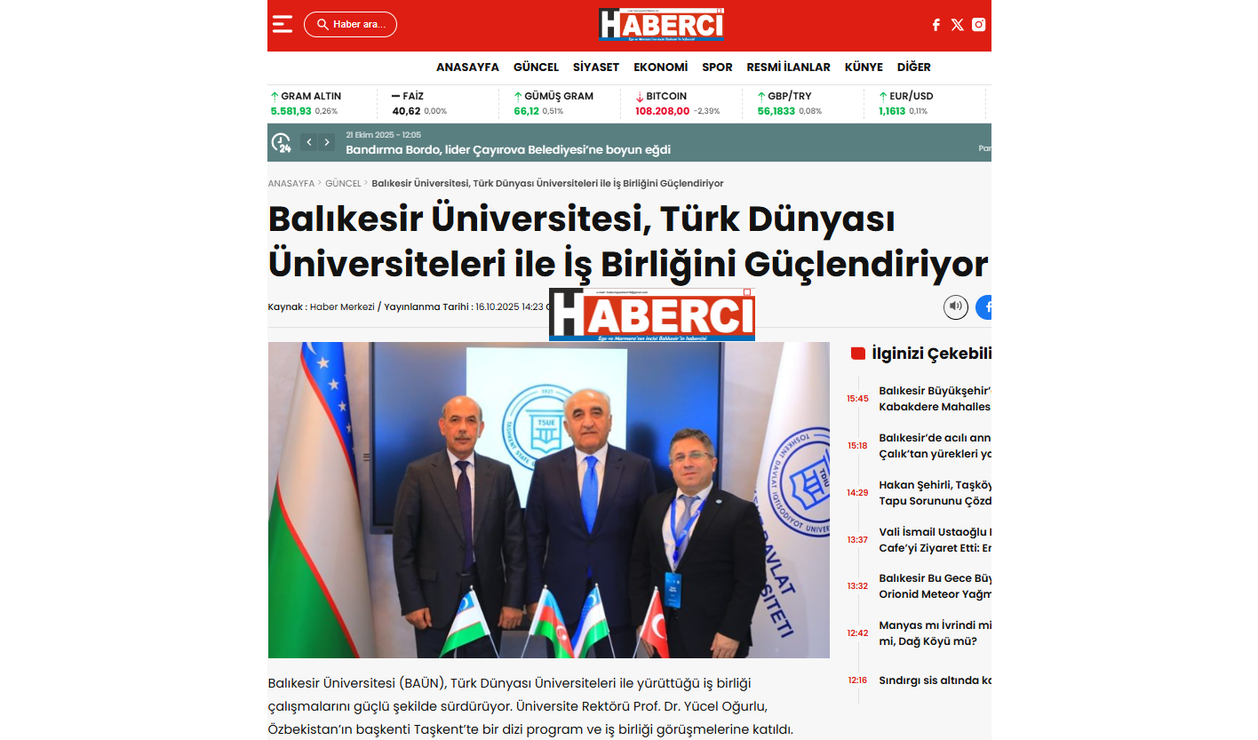 Balıkesir Üniversitesi, Türk Dünyası Üniversiteleri İle İş Birliğini Güçlendiriyor