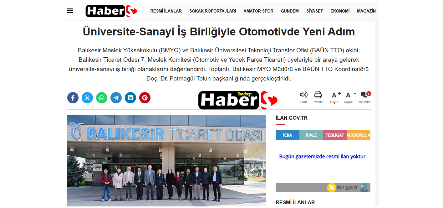 Üniversite-Sanayi İş Birliğiyle Otomotivde Yeni Adım