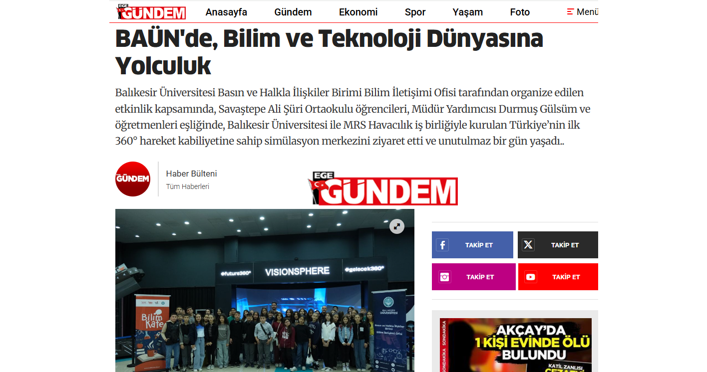 BAÜN'de, Bilim ve Teknoloji Dünyasına Yolculuk