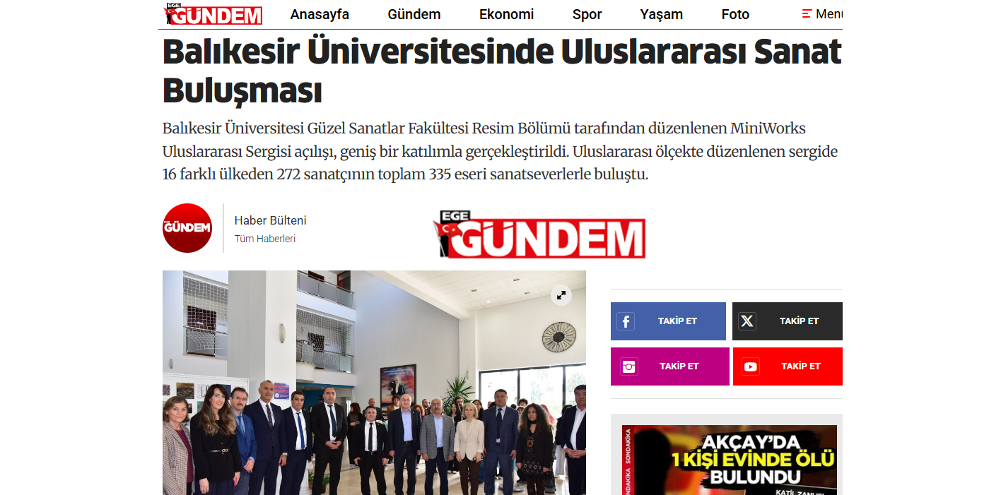 Balıkesir Üniversitesinde Uluslararası Sanat Buluşması