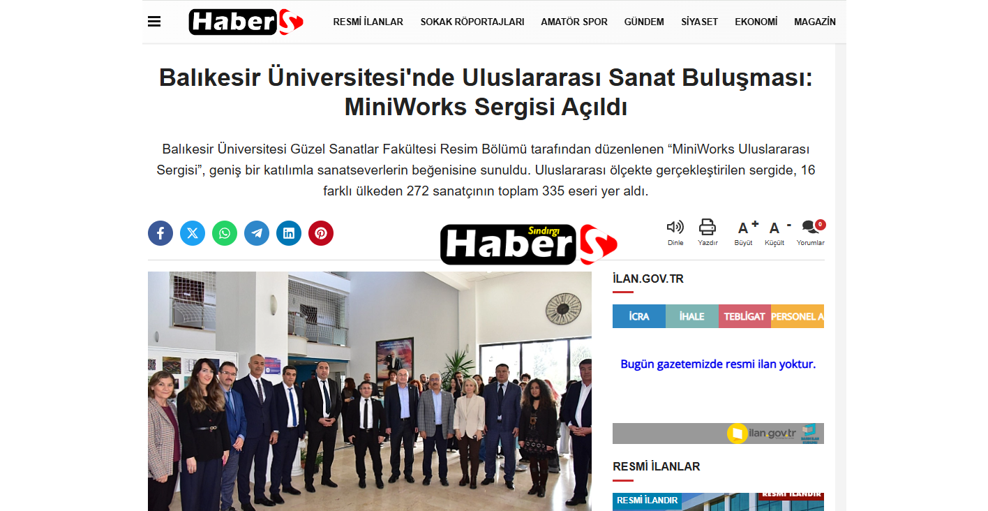 Balıkesir Üniversitesi'nde Uluslararası Sanat Buluşması: MiniWorks Sergisi Açıldı