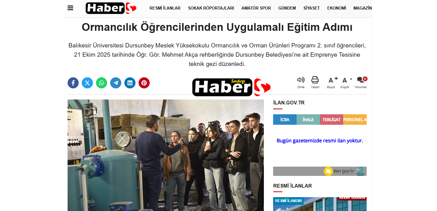 Ormancılık Öğrencilerinden Uygulamalı Eğitim Adımı