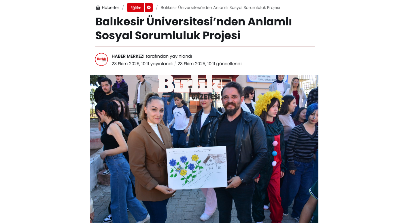 Balıkesir Üniversitesi’nden Anlamlı Sosyal Sorumluluk Projesi