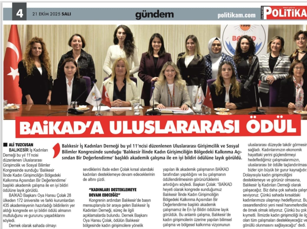En İyi Bildiri Ödülü 1