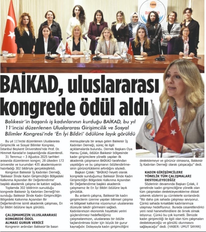 En İyi Bildiri Ödülü