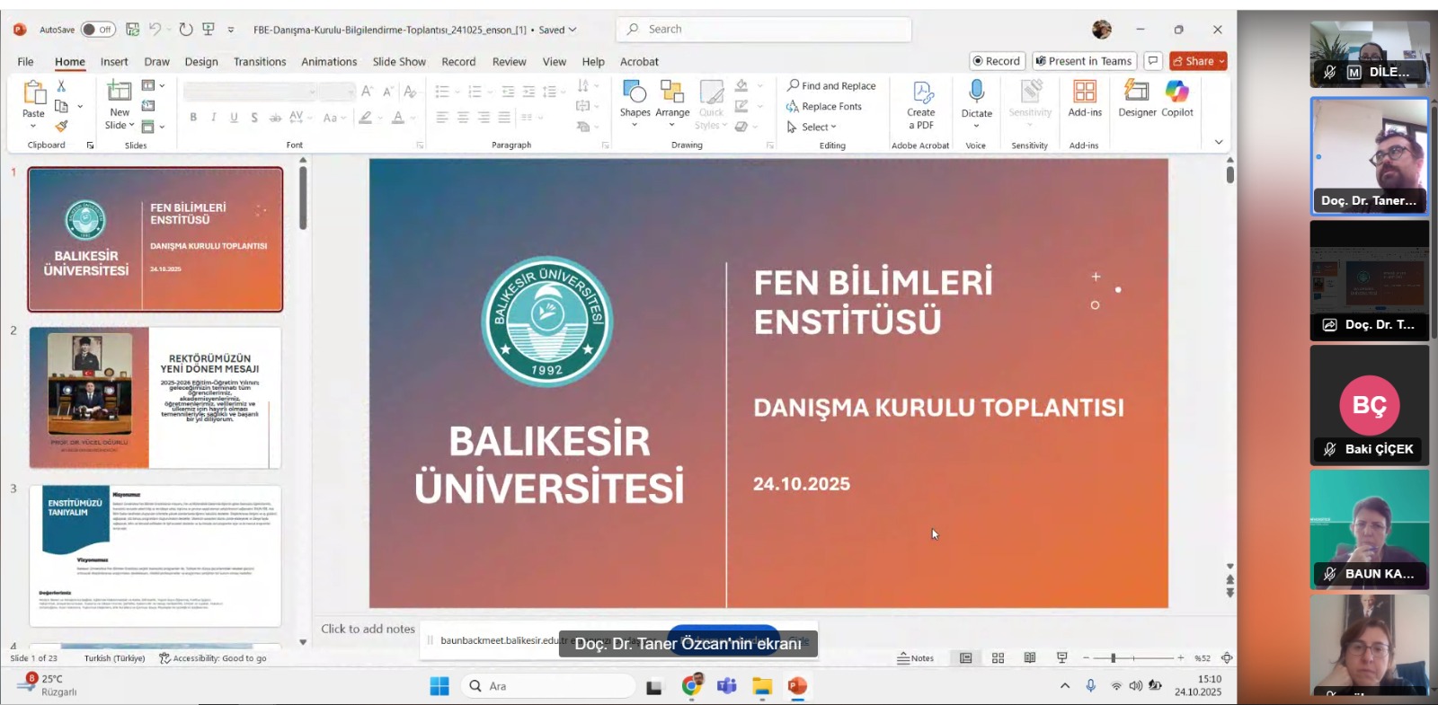 Enstitümüz Danışma Kurulu Toplantısı Gerçekleştirildi 1