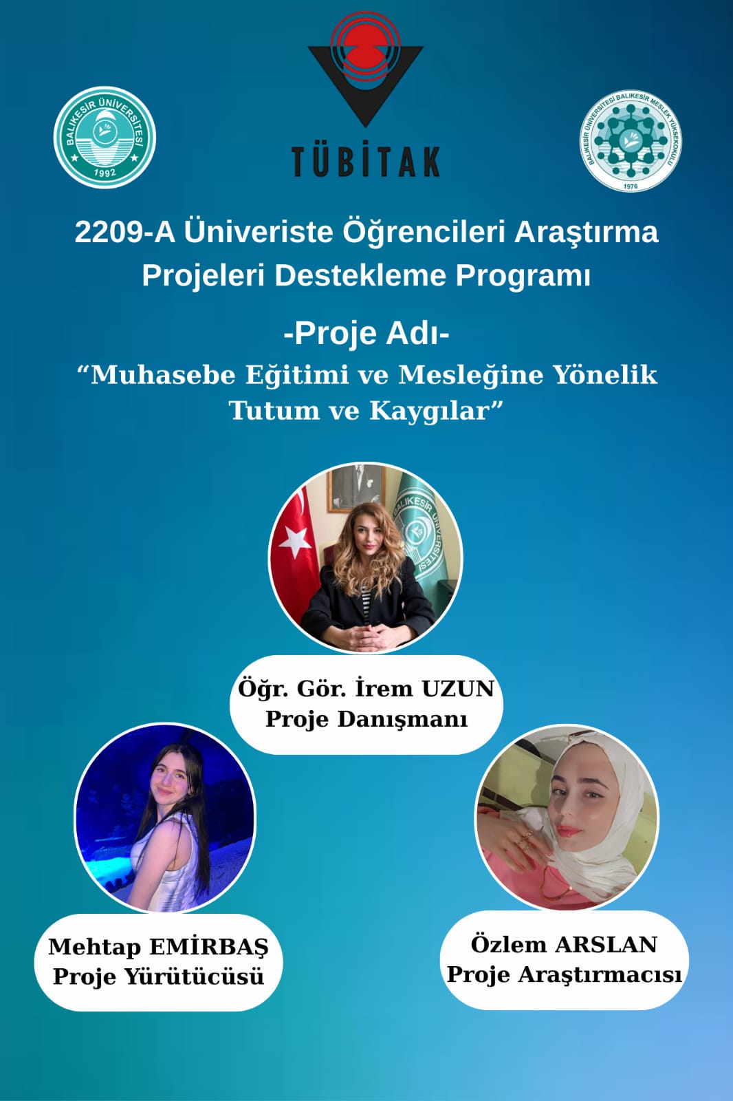 TÜBİTAK 2209-A Başarısı Muhasebe ve Vergi Bölümü Öğrencilerinden Gururlandıran Proje