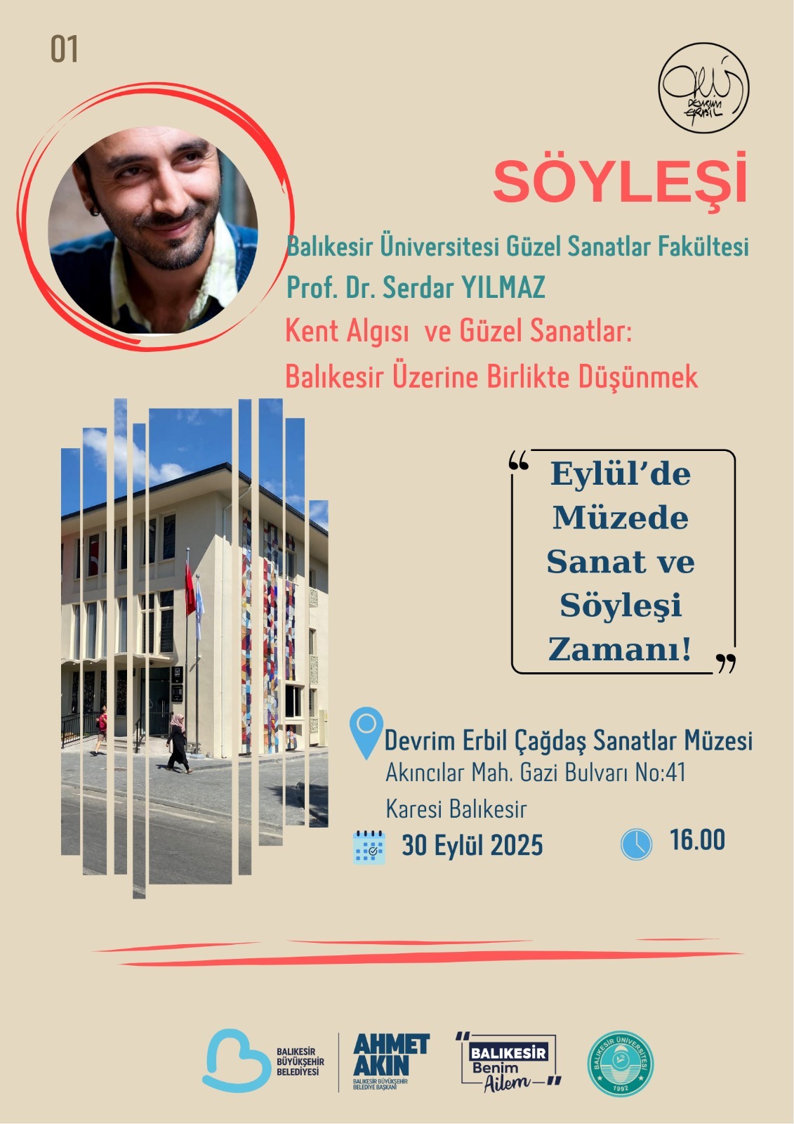 Prof. Dr. Serdar Yılmaz gave a talk titled "Urban Perception and Fine Arts: Thinking Together on Balıkesir" at the Devrim Erbil Contemporary Arts Gallery. 5