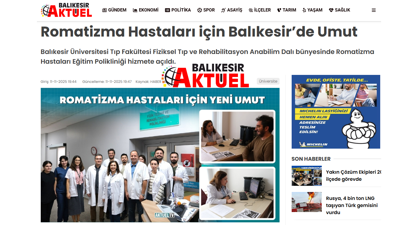 Romatizma Hastaları için Balıkesir’de Umut