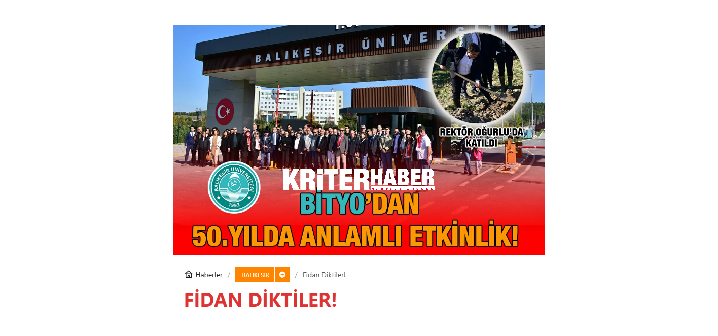 BAÜN Turizm Fakültesinin 50. Yıl Buluşması Anlamlı Fidan Dikme Programıyla Başladı