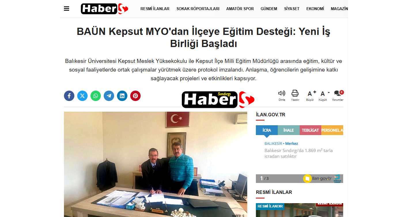 BAÜN Kepsut MYO'dan İlçeye Eğitim Desteği: Yeni İş Birliği Başladı