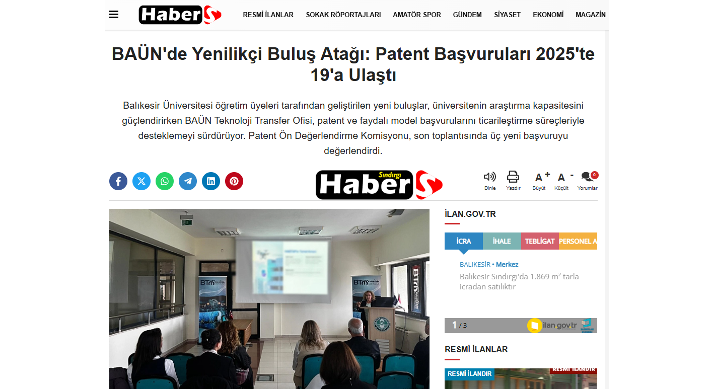 BAÜN'de Yenilikçi Buluş Atağı: Patent Başvuruları 2025'te 19'a Ulaştı 1