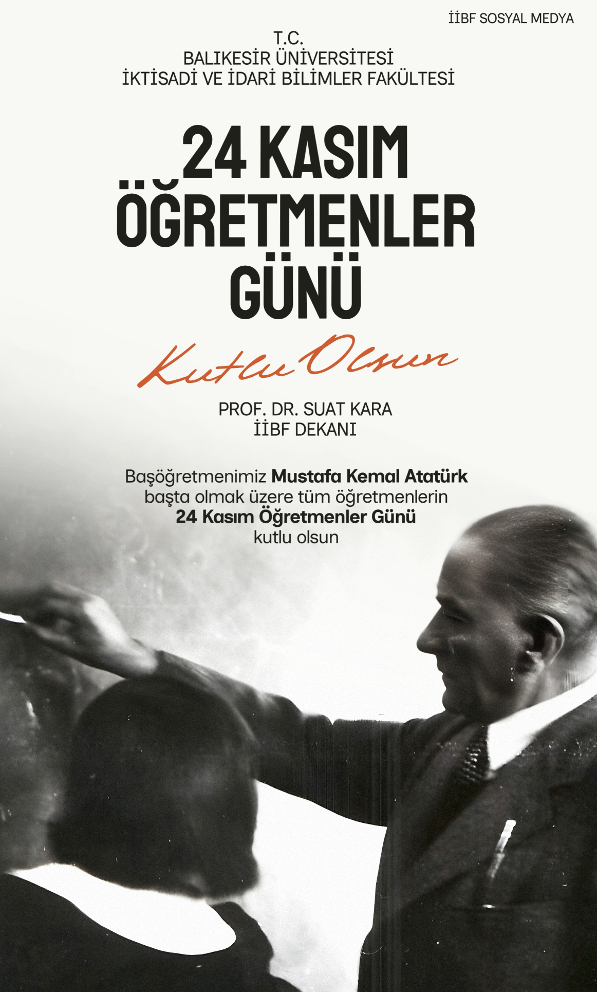 Message from our Dean, Prof. Dr. Suat Kara, on Teachers' Day, November 24