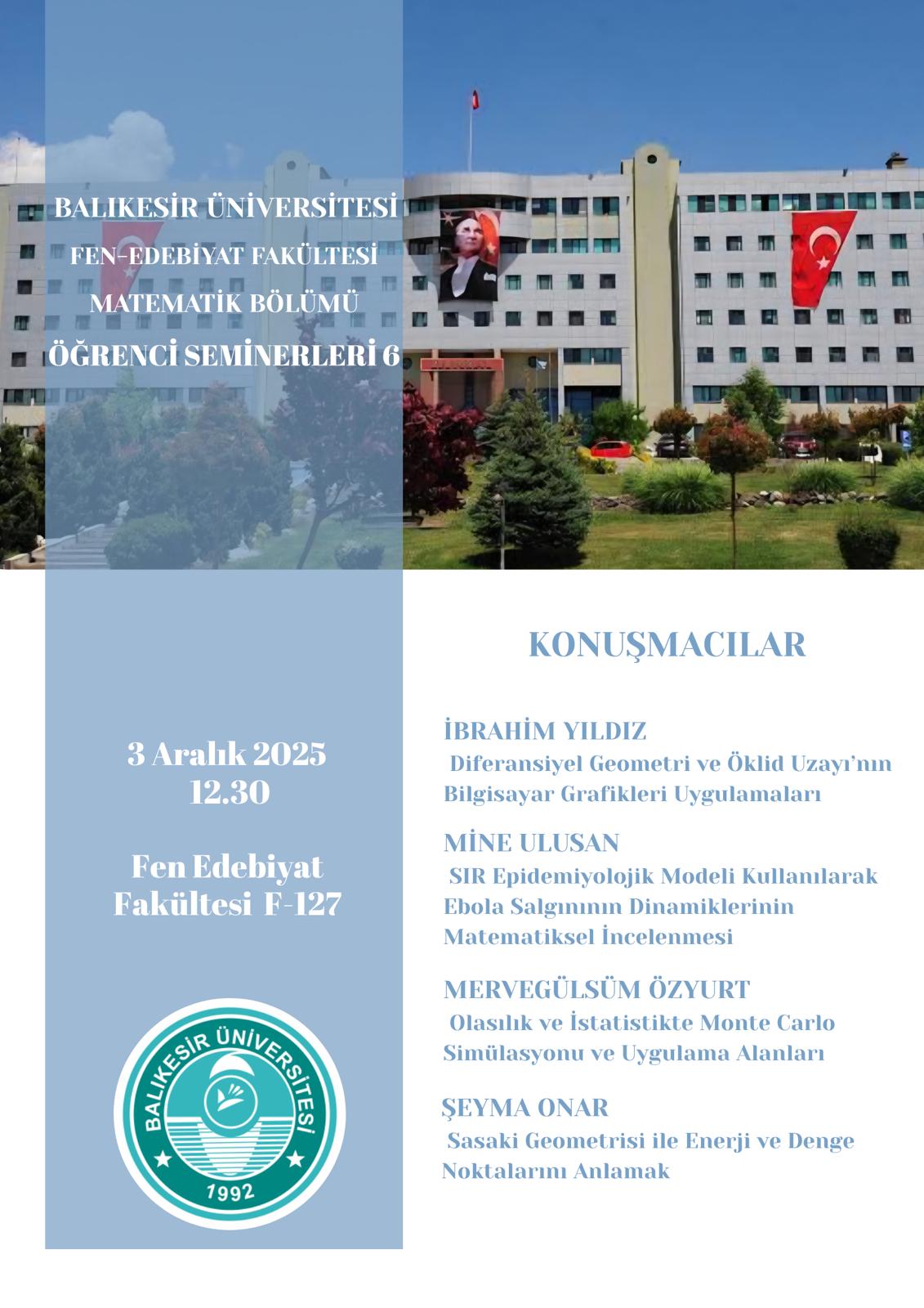 Matematik Bölümü 4. Sınıf Öğrencileri Seminer Sunumlarına Başladı 9