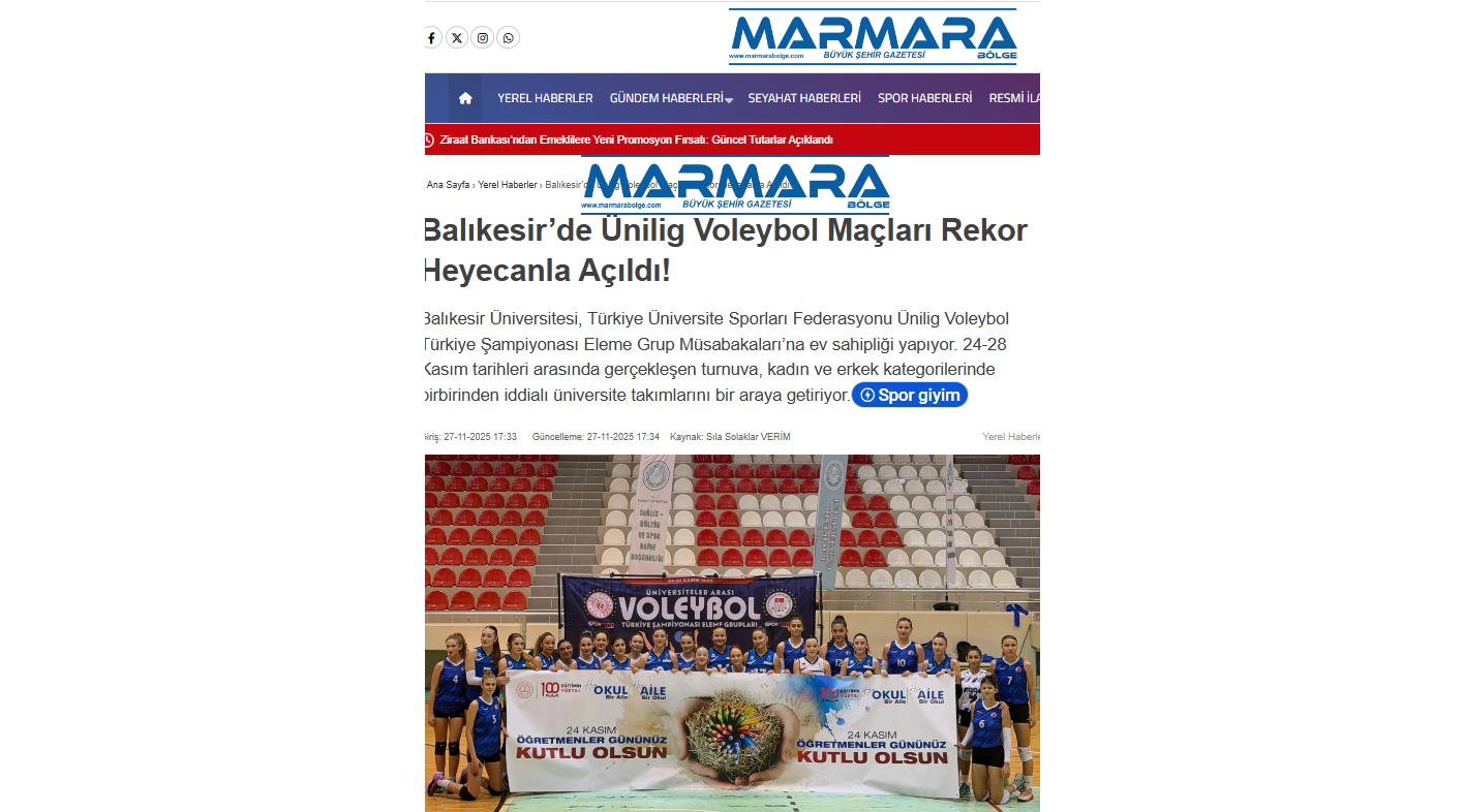 Balıkesir’de Ünilig Voleybol Maçları Rekor Heyecanla Açıldı!