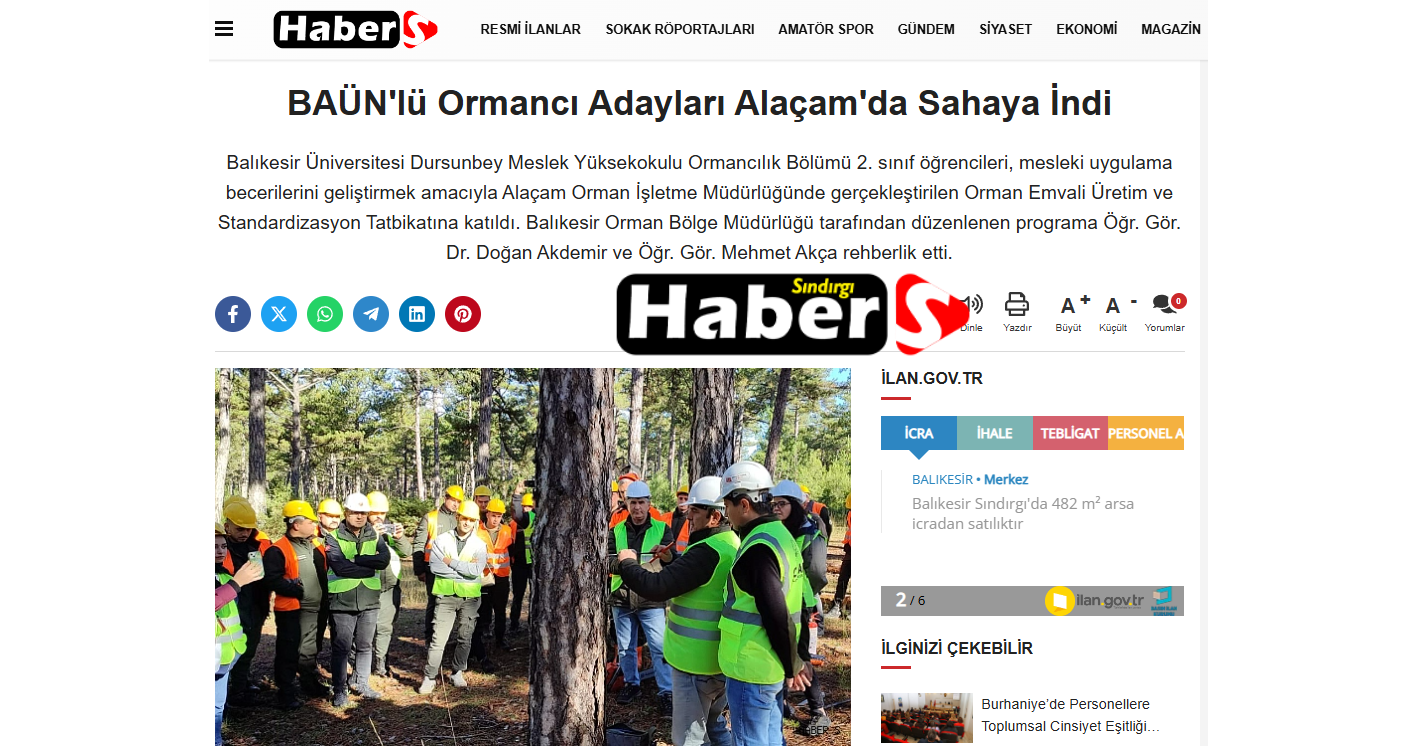 BAÜN'lü Ormancı Adayları Alaçam'da Sahaya İndi 1