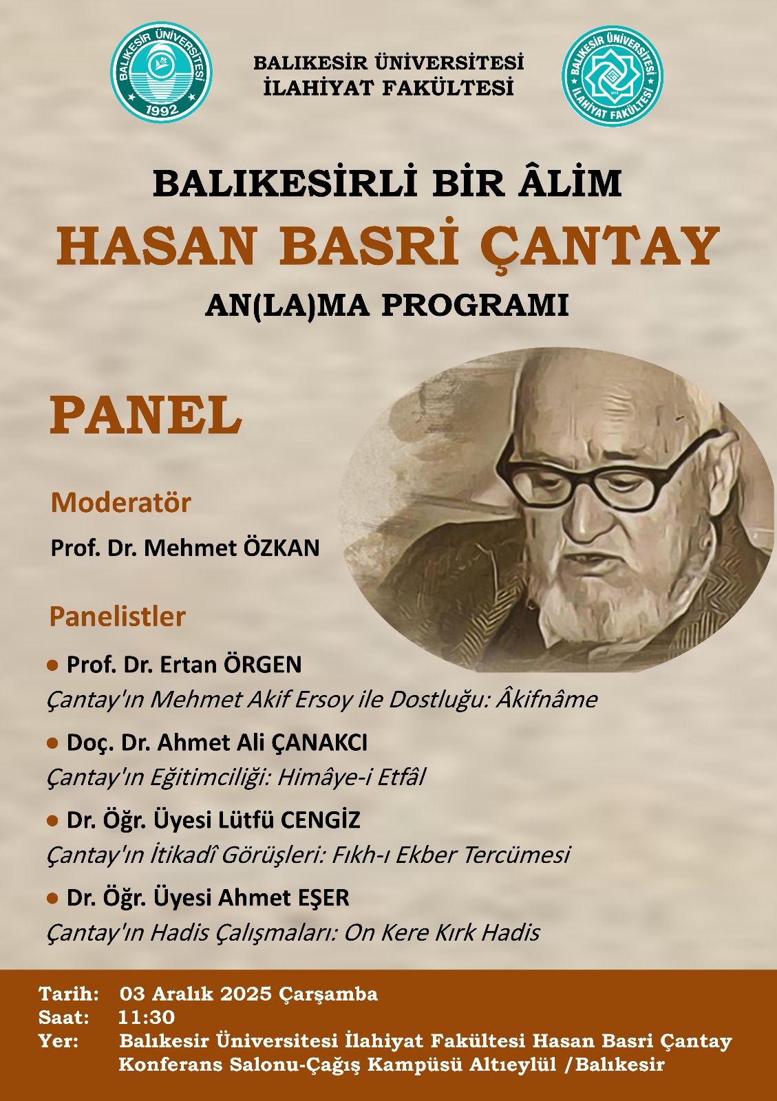 Vefatının 61.Yılında Hasan Basri Çantayı Anma Paneli 1