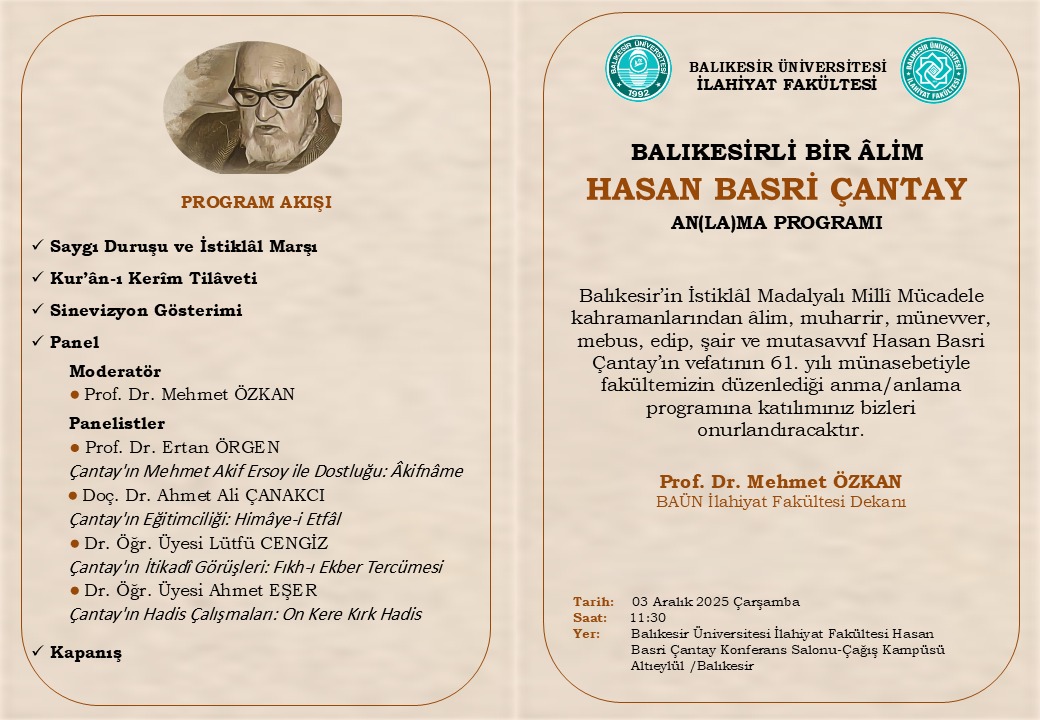Vefatının 61.Yılında Hasan Basri Çantayı Anma Paneli 2