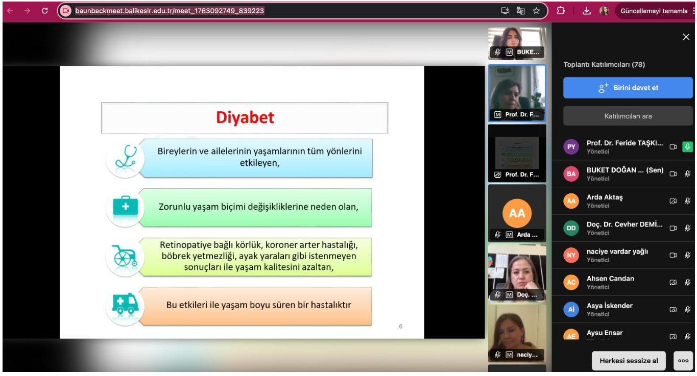 Diyabette Üç Adım Bakım, Egzersiz, Beslenme Paneli 3