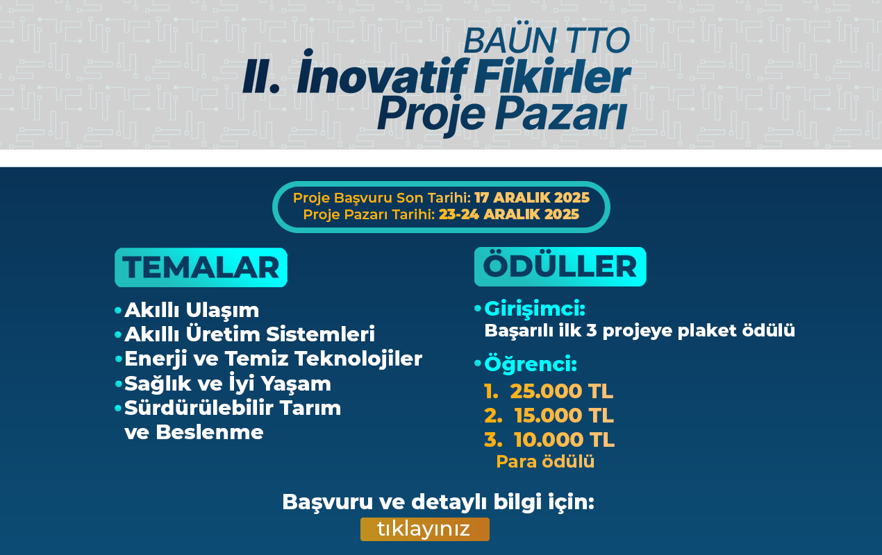 BAÜN TTO II. İnovatif Fikirler Proje Pazarı