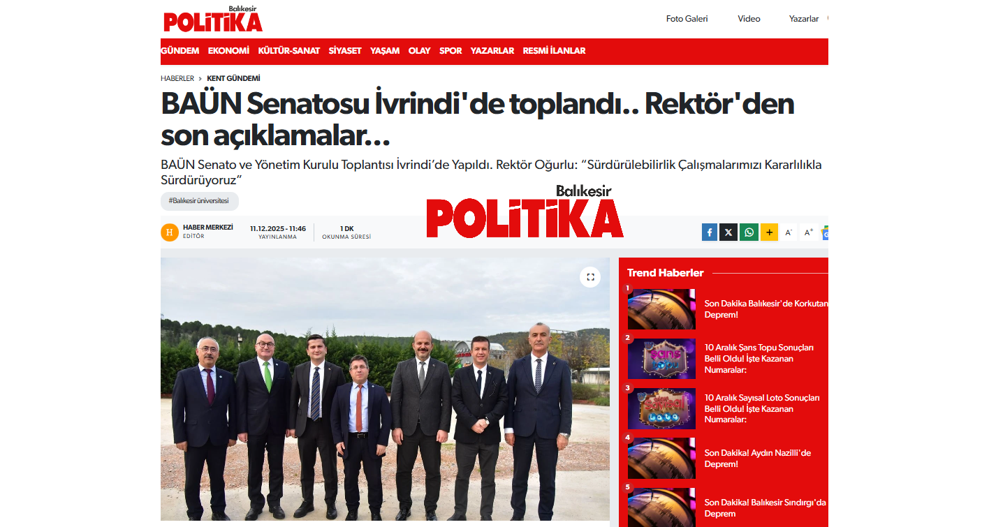 BAÜN Senatosu İvrindi'de toplandı.. Rektör'den son açıklamalar...